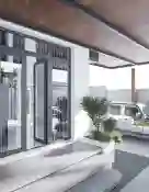 CỬA ĐI NHÔM 2 CÁNH MỞ QUAY TRONG