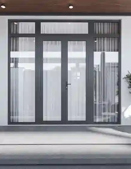 CỬA ĐI NHÔM 2 CÁNH MỞ QUAY TRONG