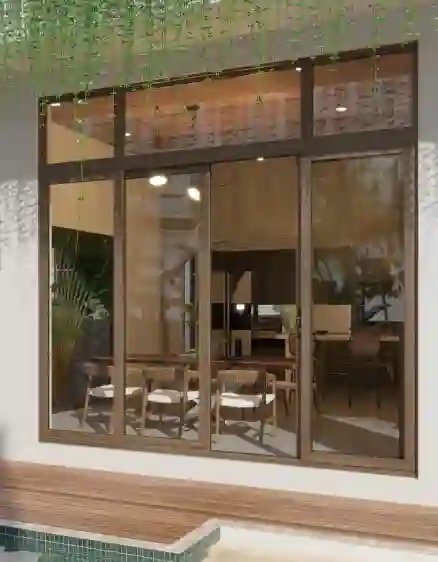 CỬA ĐI NHÔM 4 CÁNH MỞ TRƯỢT