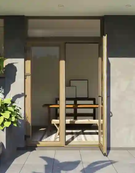 CỬA ĐI uPVC 2 CÁNH MỞ QUAY NGOÀI