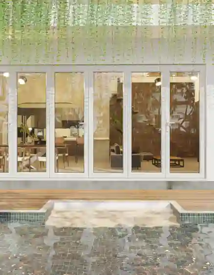 CỬA ĐI uPVC 6 CÁNH XẾP TRƯỢT