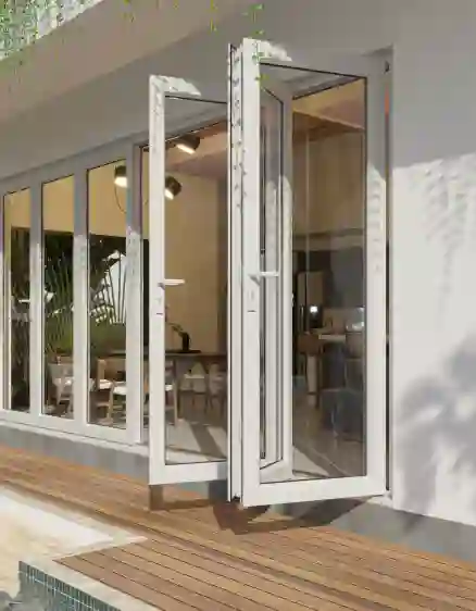 CỬA ĐI uPVC 6 CÁNH XẾP TRƯỢT