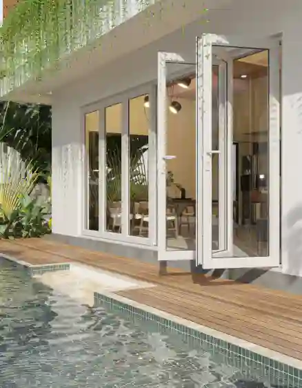CỬA ĐI uPVC 6 CÁNH XẾP TRƯỢT