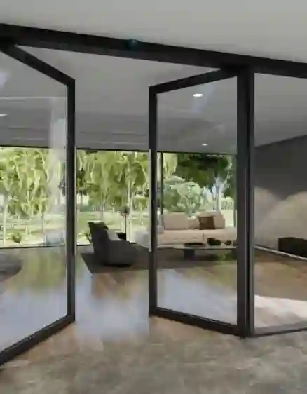 Cửa bản lề sàn tự động
