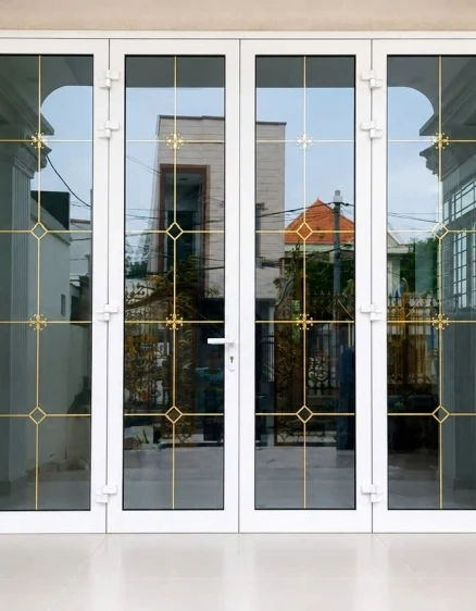 CỬA ĐI NHÔM 4 CÁNH MỞ QUAY NGOÀI