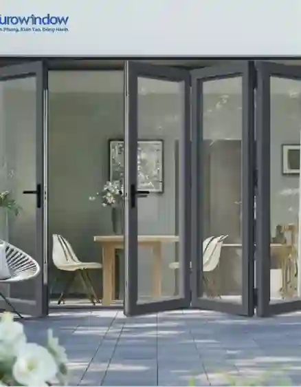 CỬA ĐI NHÔM 4 CÁNH XẾP TRƯỢT
