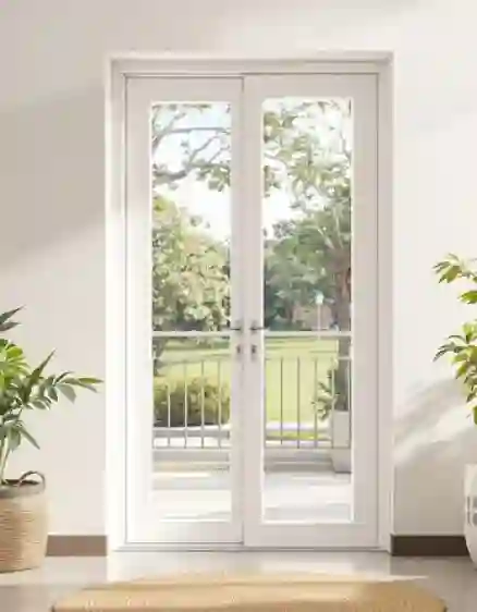 CỬA ĐI uPVC 2 CÁNH MỞ QUAY NGOÀI