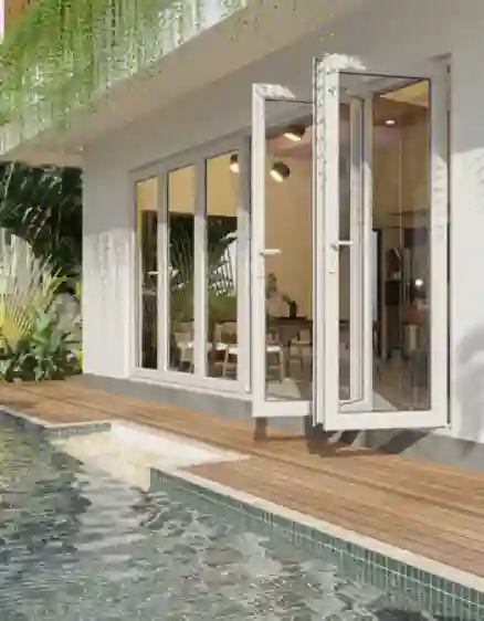 CỬA ĐI uPVC 6 CÁNH XẾP TRƯỢT