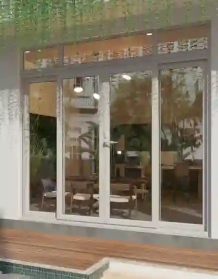 CỬA ĐI uPVC 4 CÁNH XẾP TRƯỢT