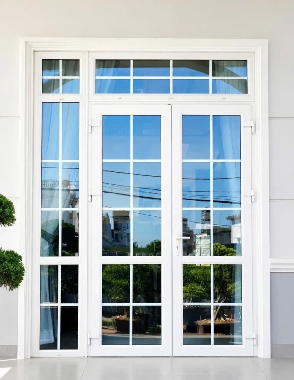 CỬA ĐI uPVC 2 CÁNH MỞ QUAY NGOÀI