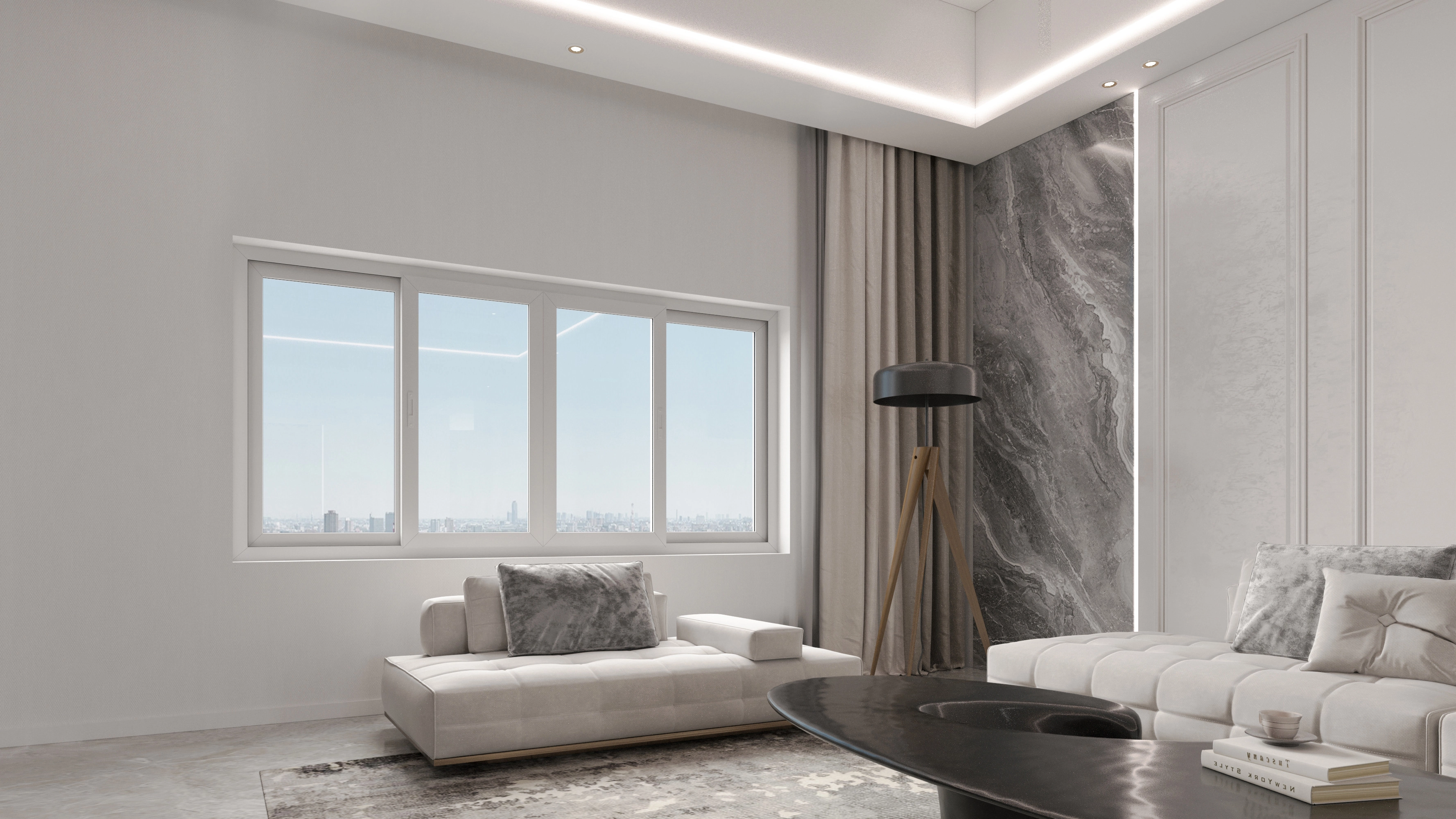 Cửa sổ mở trượt uPVC 4 cánh