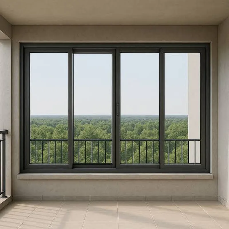 Cửa sổ mở trượt uPVC 4 cánh