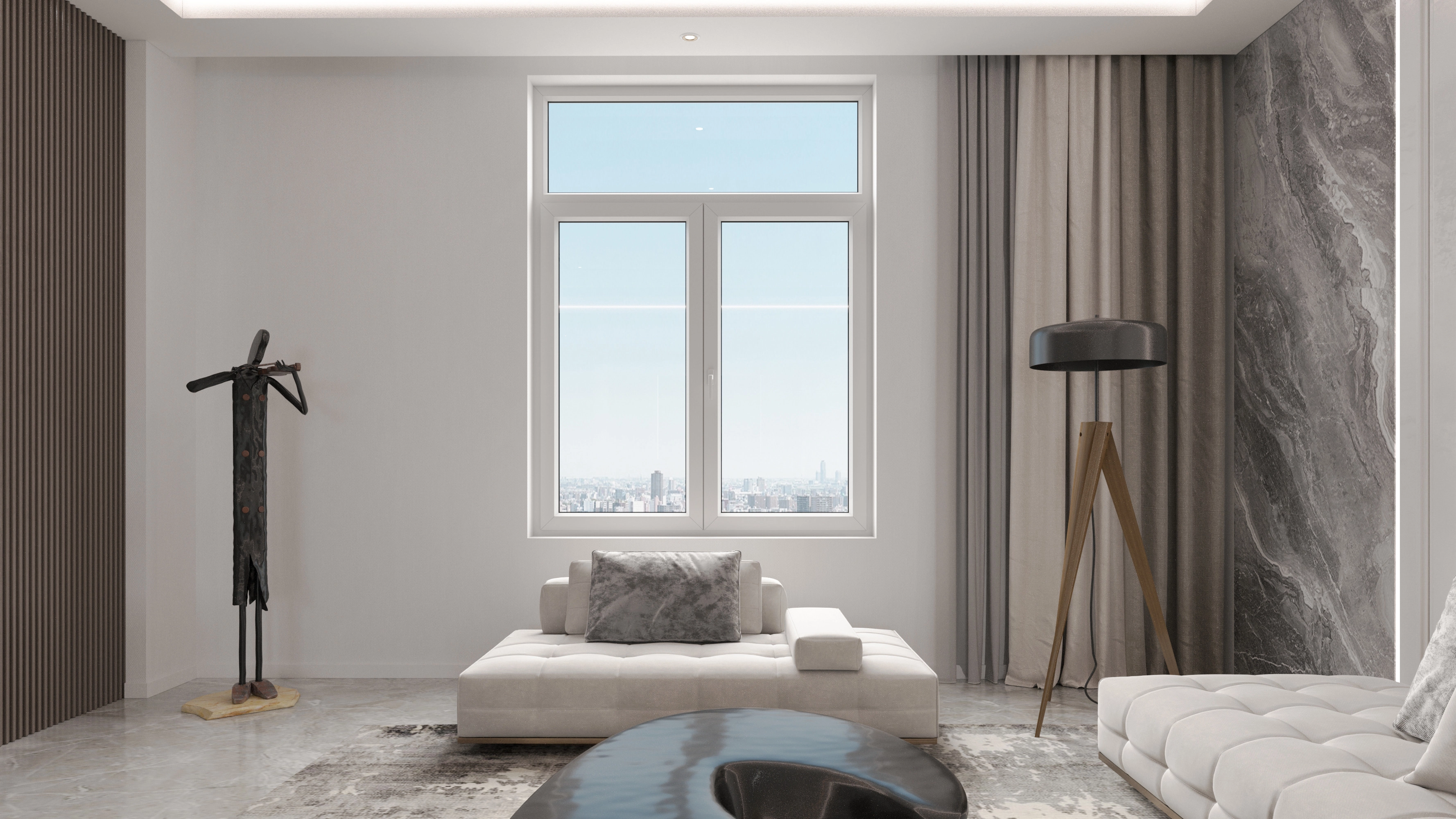 Cửa sổ uPVC 2 cánh mở quay lật trong