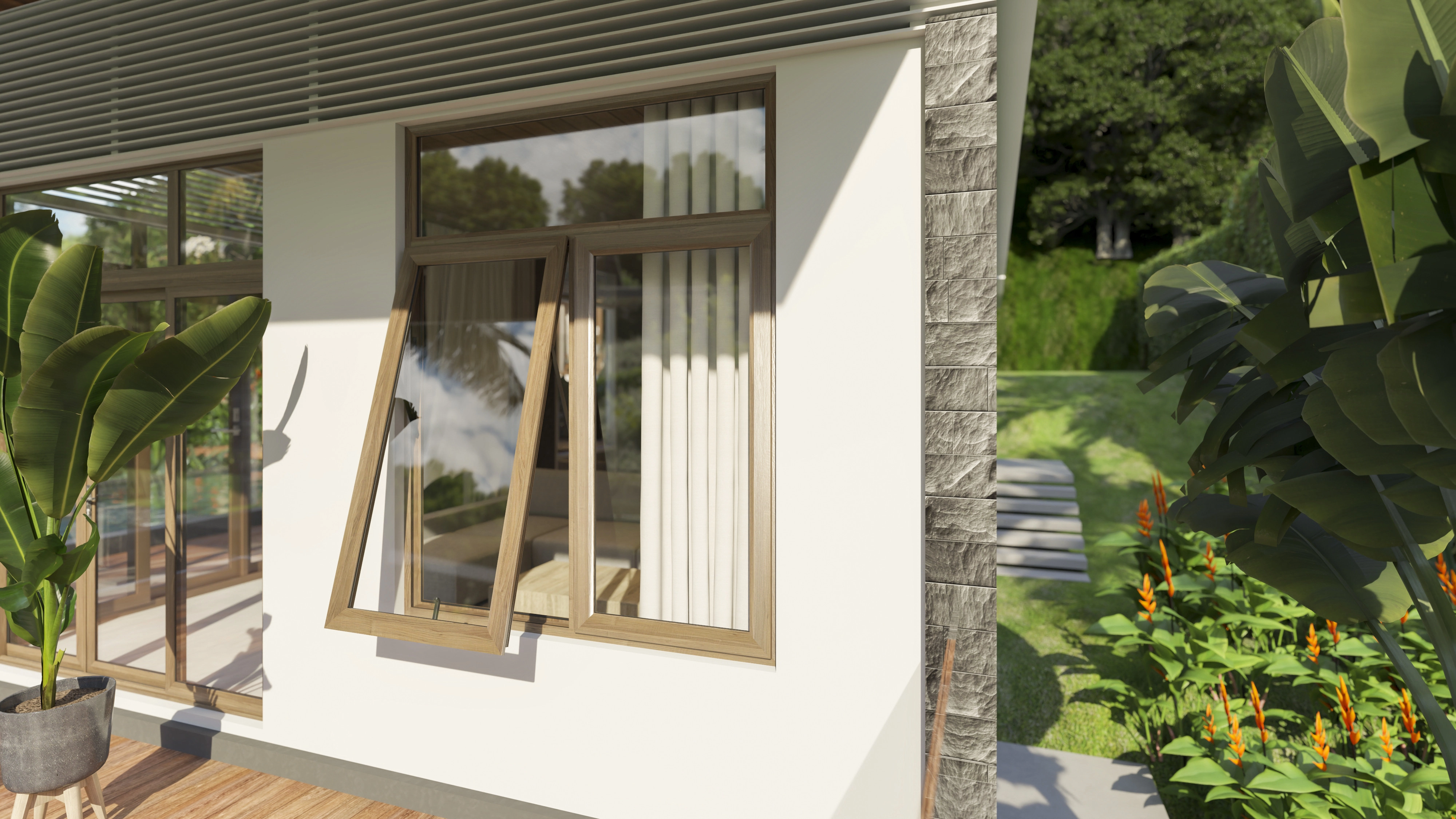 Cửa sổ uPVC mở hất