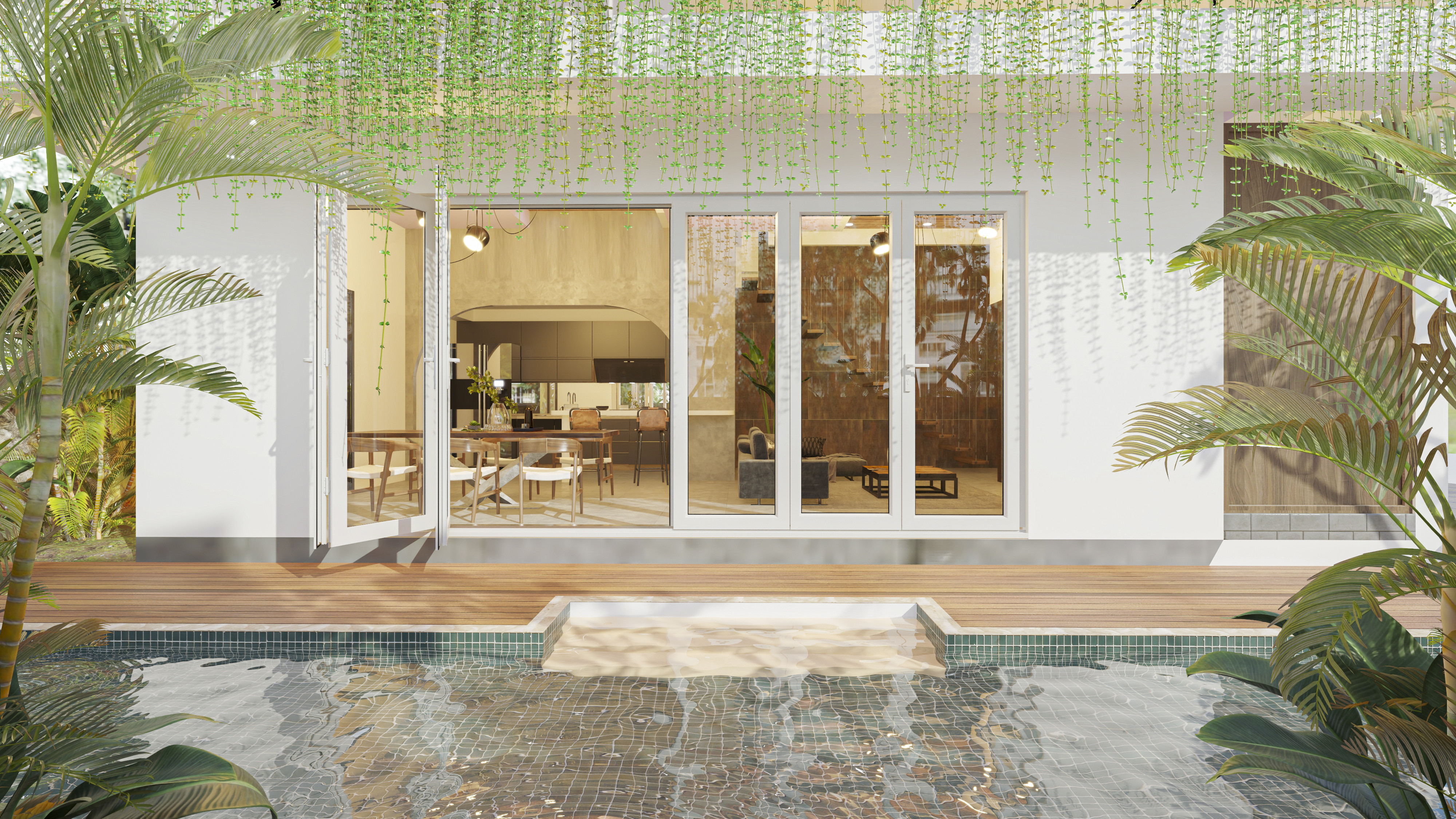 CỬA ĐI uPVC 6 CÁNH XẾP TRƯỢT