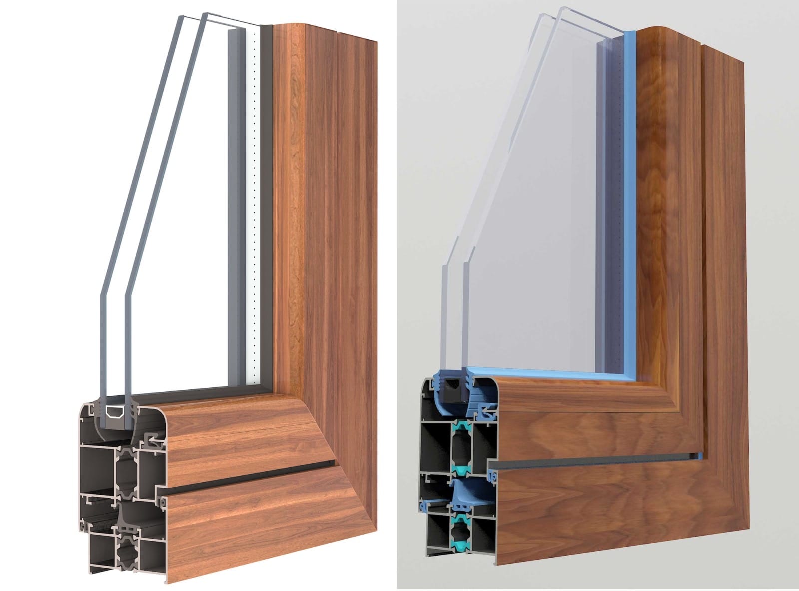 Cửa nhôm màu vân gỗ Eurowindow